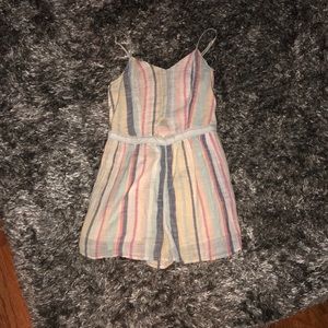 Multi color striped romper